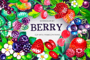 Big Watercolor Berry Set