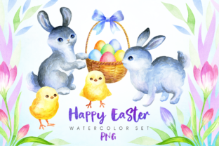Happy Easter Watercolor Clip Arts