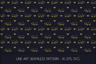Line Art Rhino Seamless Pattern