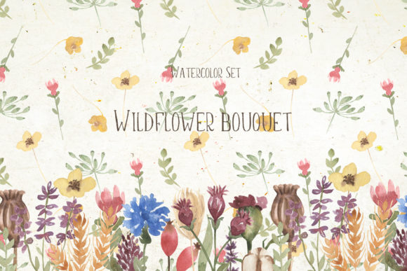 Watercolor Wildflower Bouquet Set